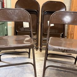Brown Metal Shop Chairs (6)