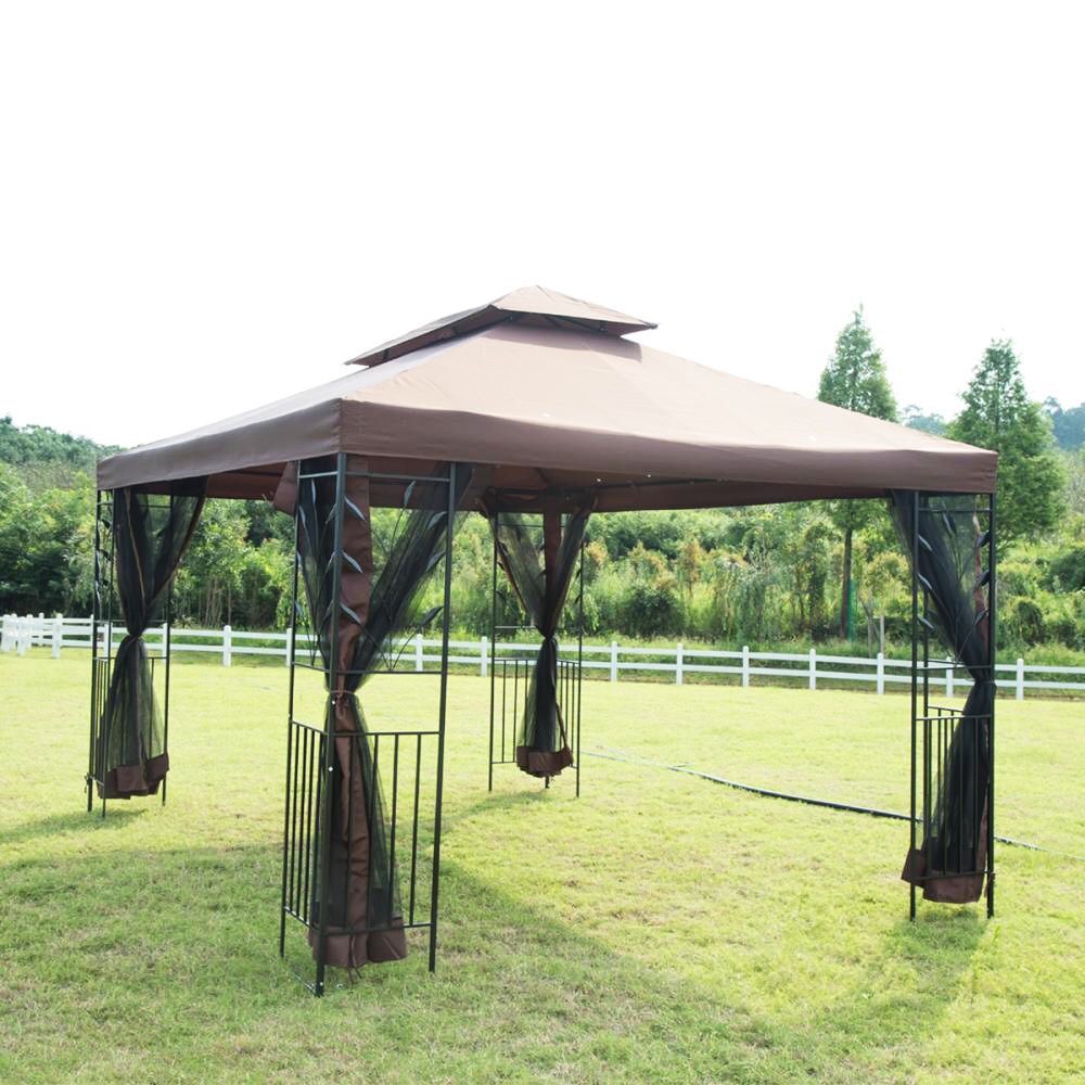 Heavy Duty Exclusive 10' X 10' Outdoor Gazebo Steel frame Vented Garden Gazebo Canopy Tent (NEW) T30