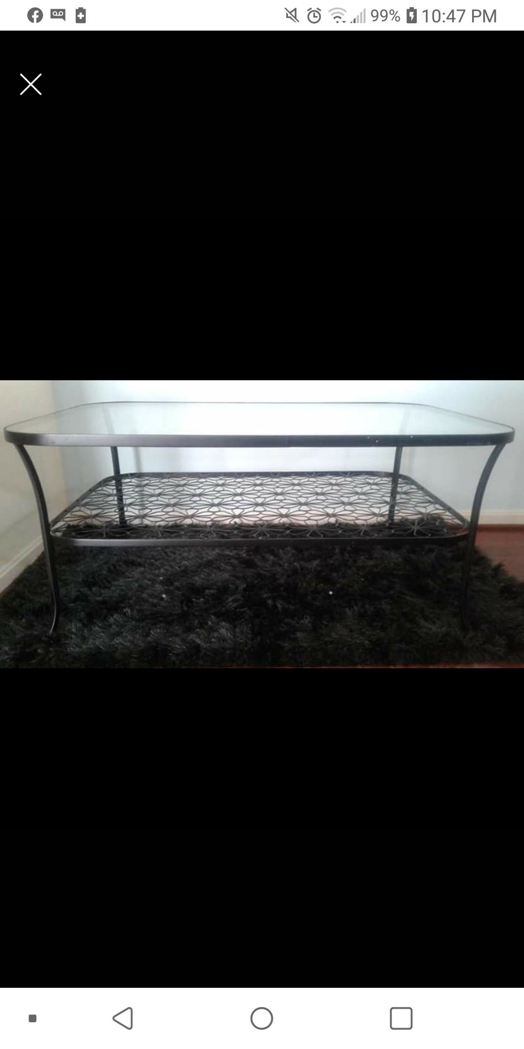 Metal glass table