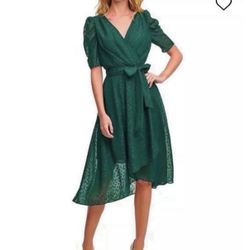 Tommy Hilfiger Glitter-Dot Puff-Sleeve Midi Dress Size 6 Worn Once - Pickup From Northridge Area