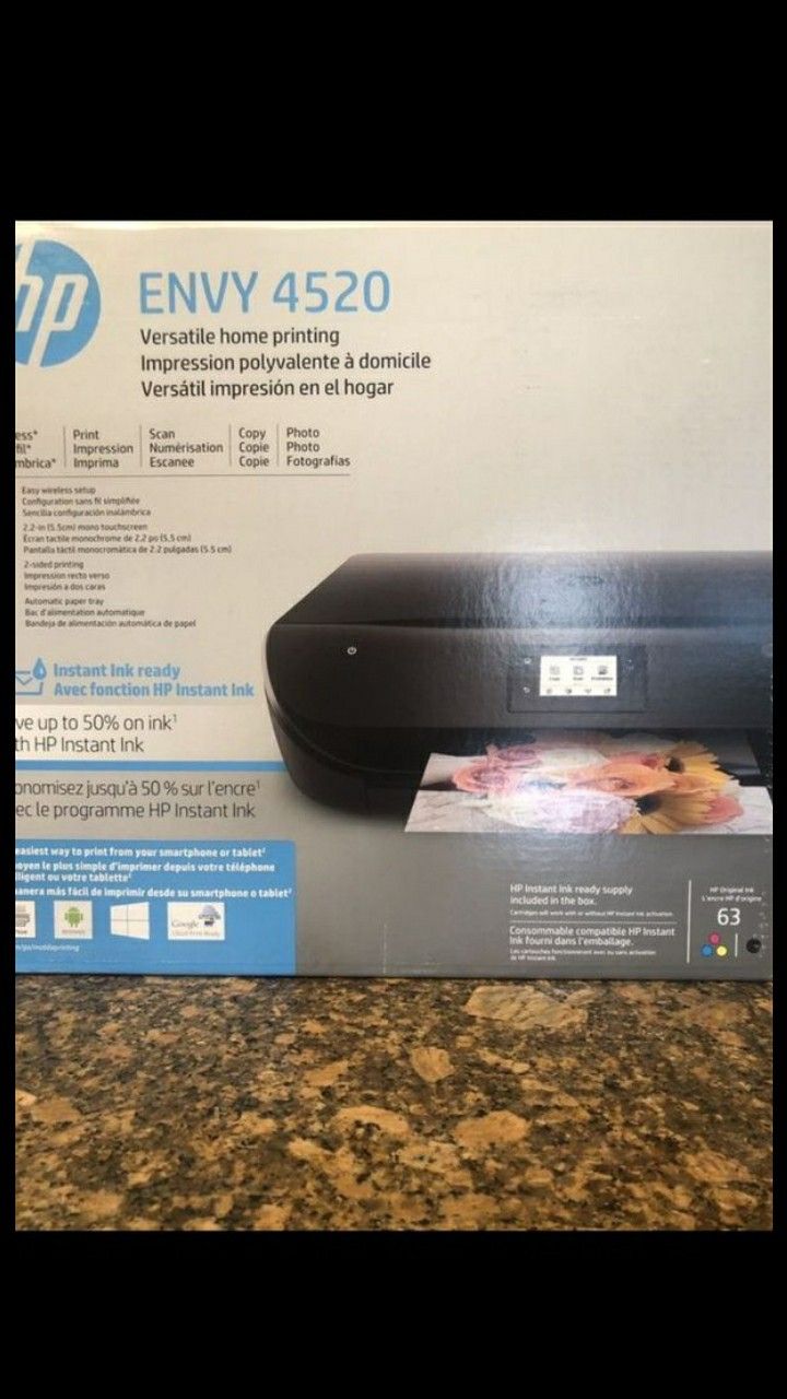 BRAND NEW SEALED HP ENVY 4520 WIRELESS ALL-IN-ONE INSTANT INK READY TOUCH SCREEN -PRINTER WITH SCANNER AND COPIER & MORE -BLACK FIRM $70 EACH