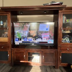 Large Six Piece All Wood Entertainment Center 
