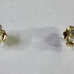 FREE SHIPPING! BEAUTIFUL 14K Y. GOLD SCREW BACK STUD EARRINGS 2.94mm LOT#170