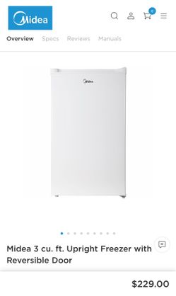 Midea 3 cu. ft. Upright Freezer with Reversible Door