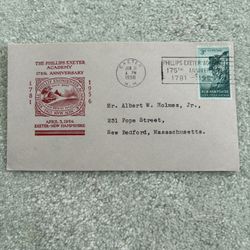 1956 Commemorative Cover Mocking The 175Th Anniversary Of Phillips Exeter Academy