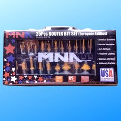 25-Piece Router Bit Set, 1/2 Inch