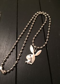 19” Medium Ball Chain Necklace with Playboy Bunny Pendant