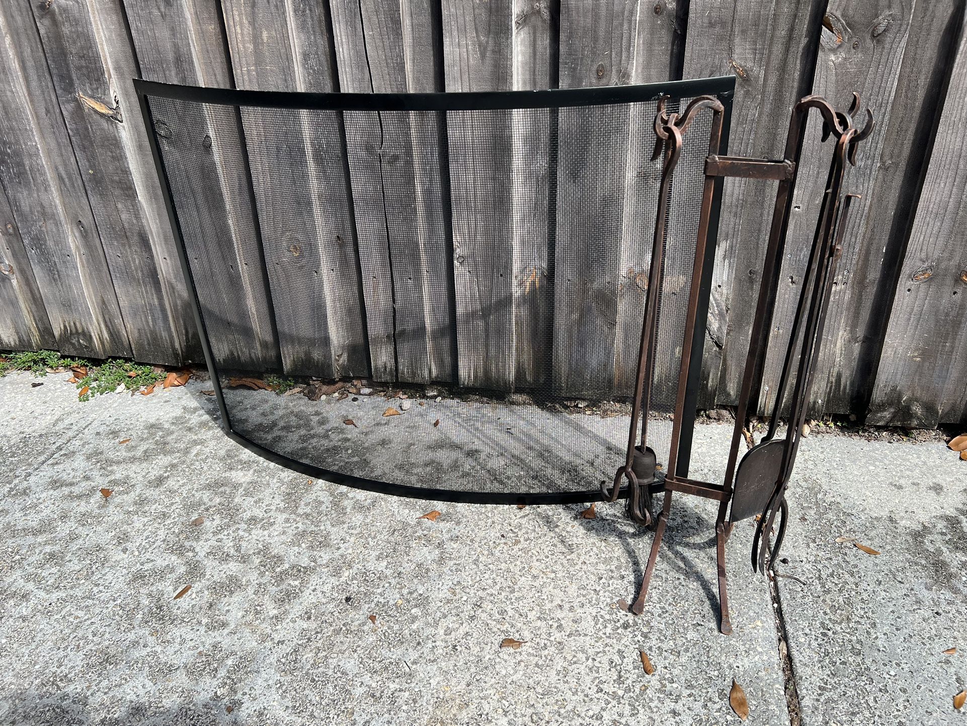Fireplace Screen and Tool Set