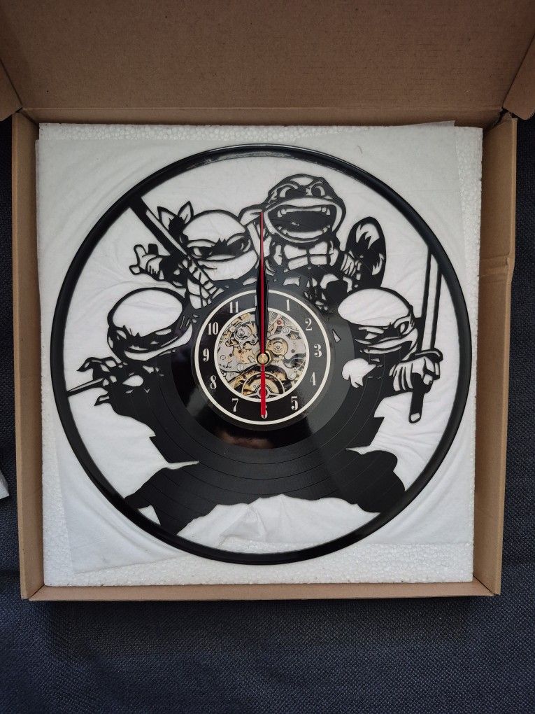 Teenage Mutant Ninja Turtles - 12 Inch Laser Engraved Vinyl Record Wall Clock - New