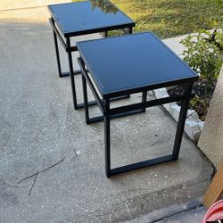 2 Glass Top Tables 