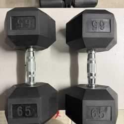 SFE Rubber Hex Dumbbells 65 Pounds