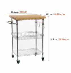 Kitchen Cart with Bamboo Top