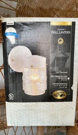 Outdoor Wall Lantern Light 💡 Fixture White Hampton Bay