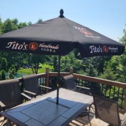 7.5 FOOT PATIO UMBRELLA BLACK ALUMINUM 
