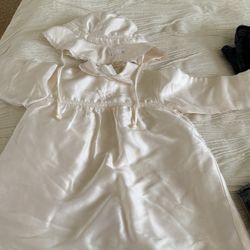 Newborn 100% Silk Beautiful Dress With Matching Hat 