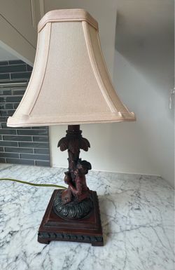 Unique Whimsical Vintage Carved Monkey Table Lamp – British Colonial / Singerie Style
