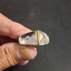 Gold-plated Silpada K&R Dual Faceted Crystal Ring Size 6-6.5