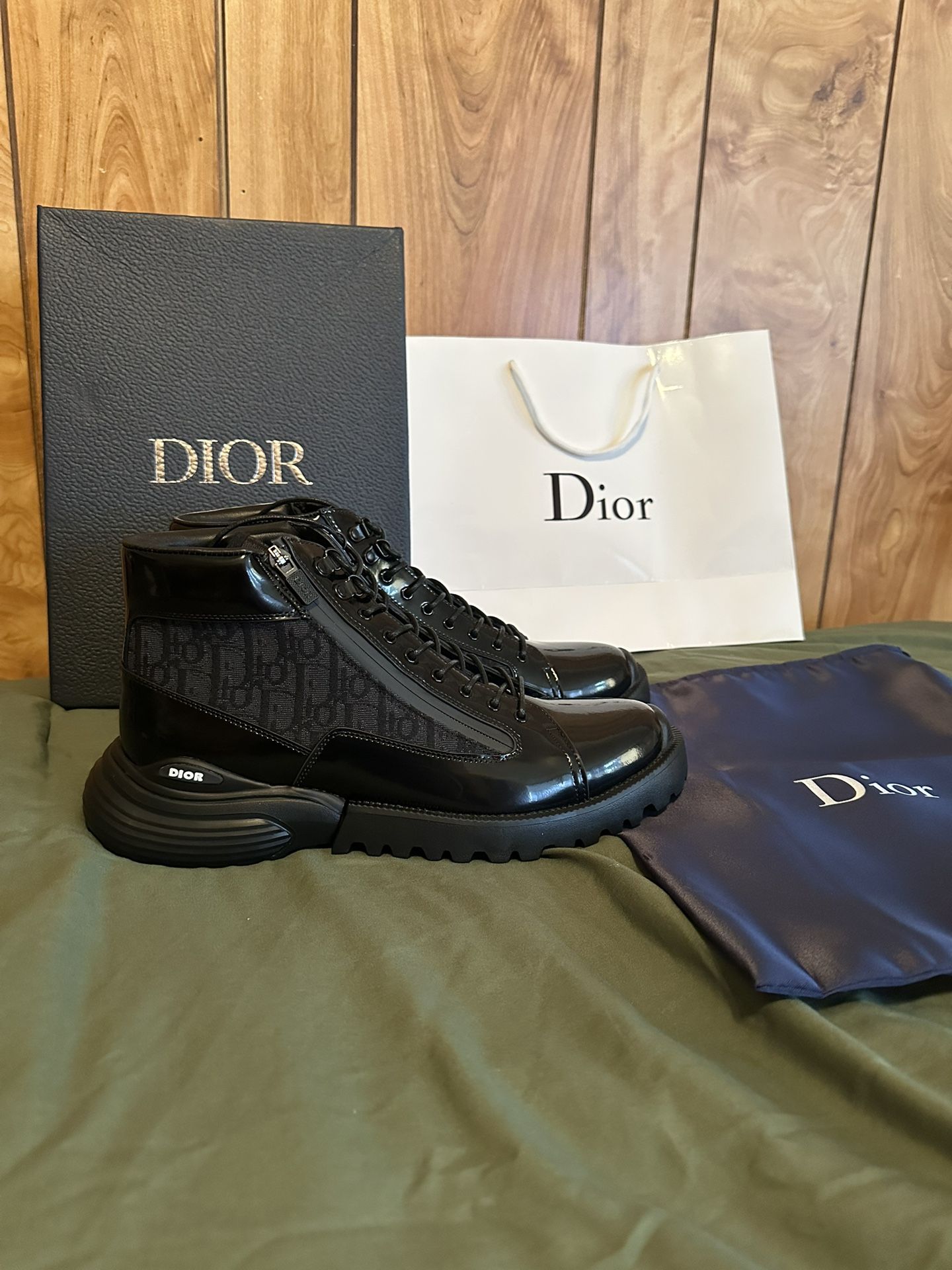 New Black Dior Combat Boots Size 11 Men