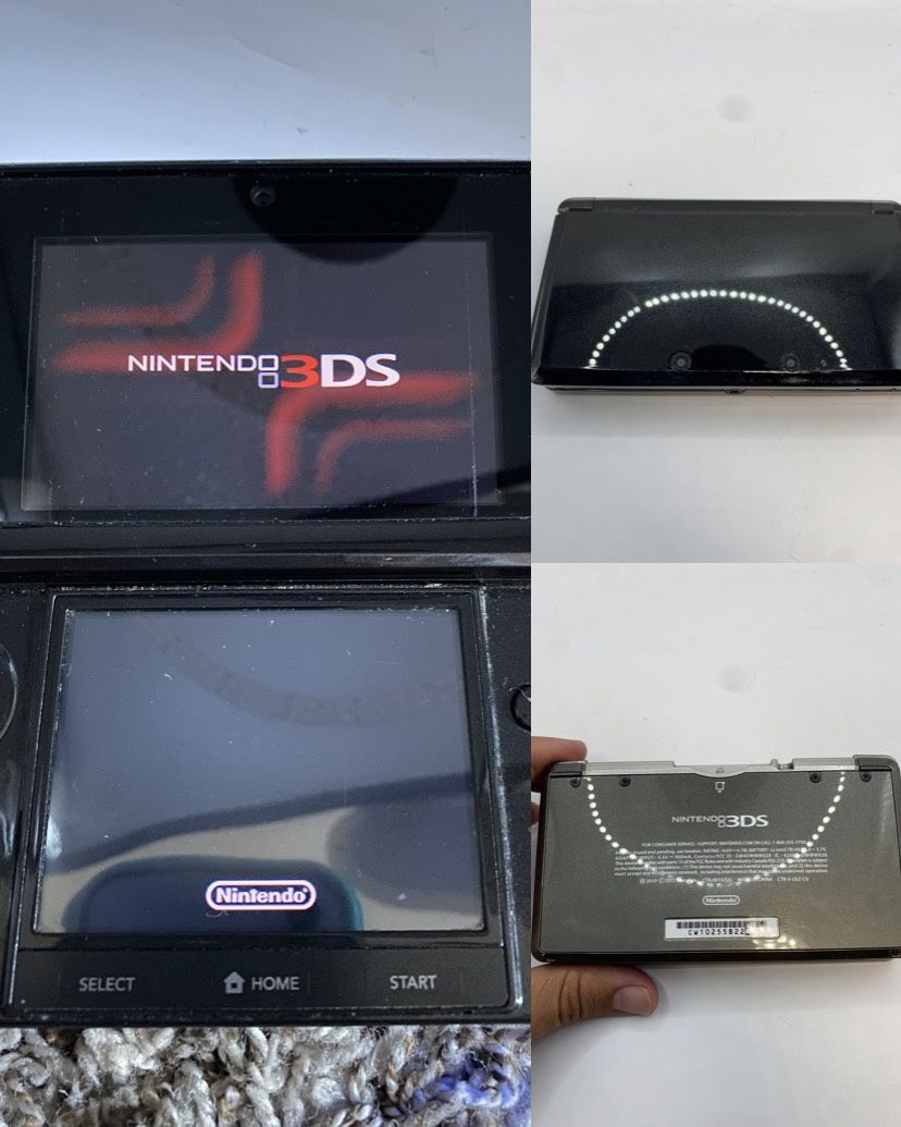 Nintendo 3ds Cosmo Black Handheld console Tested Authentic W Charger + Stylus