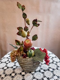 Autumn Faux Fruit Basket