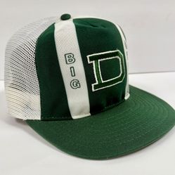 Vintage Dartmouth Big Green Snapback Trucker Hat Mesh Lucky Stripes 80s M/L