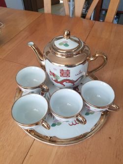 Happy Wedding tea set (dragon & phoenix)