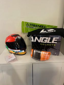 BRAND NEW TRIANGLE Kids Motorcycle Helmets Youth Size Medium Full Face Helmet Lightweight with 2 Visors DOT Approved Also Comes With Bag