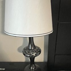 Table Lamp Black Base With White Cover 