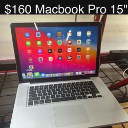 Macbook Pro Laptop 15" 500gb Includes Charger, Good Battery 