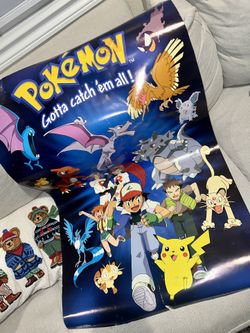 Pokemon RUNNING TO GLORY Vintage Original 1999 22x34 Wall POSTER