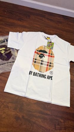 burberry white bape tee size medium