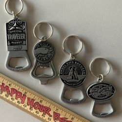🎁 X4 New Craft Beer Bottle Opener Key Chains Goose Island Curios Traveler Angel City Two Roads 