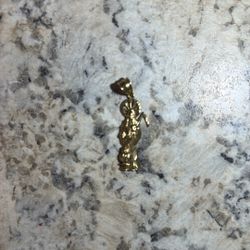 Gold Santa Muerte Pendant 