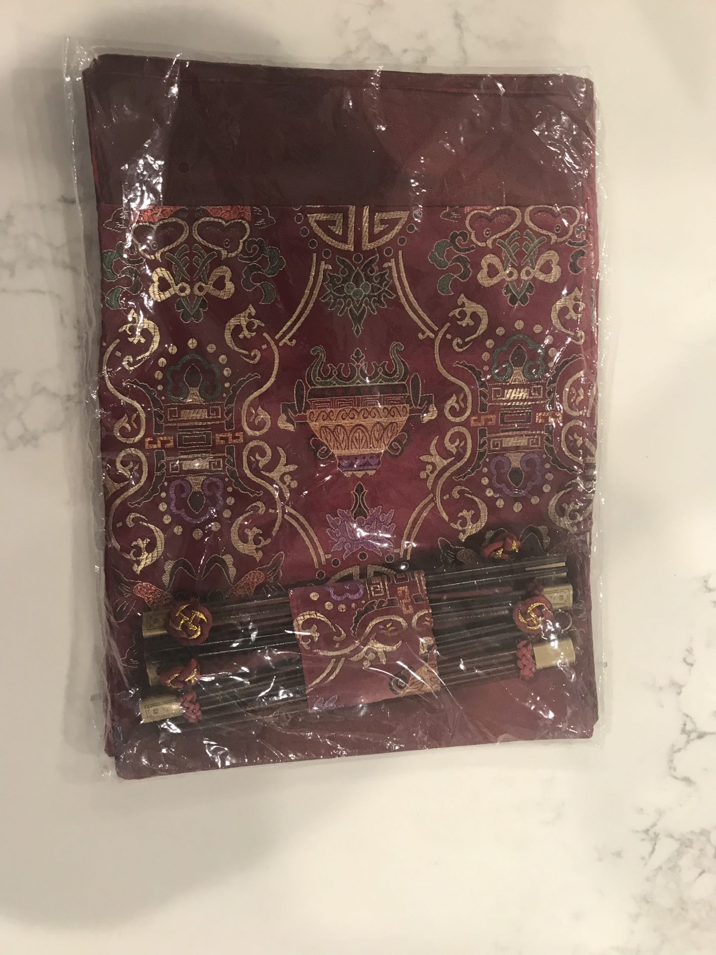 Brand new embroidered dining mats w/ chopsticks