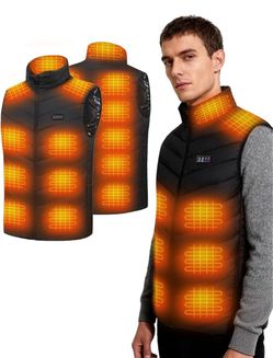 Heated Vest for Men, Lightweight Electric Heated Vest with 15000mAh Battery, Rechargeable Heating Jacket for Outdoor Hiking (Large)