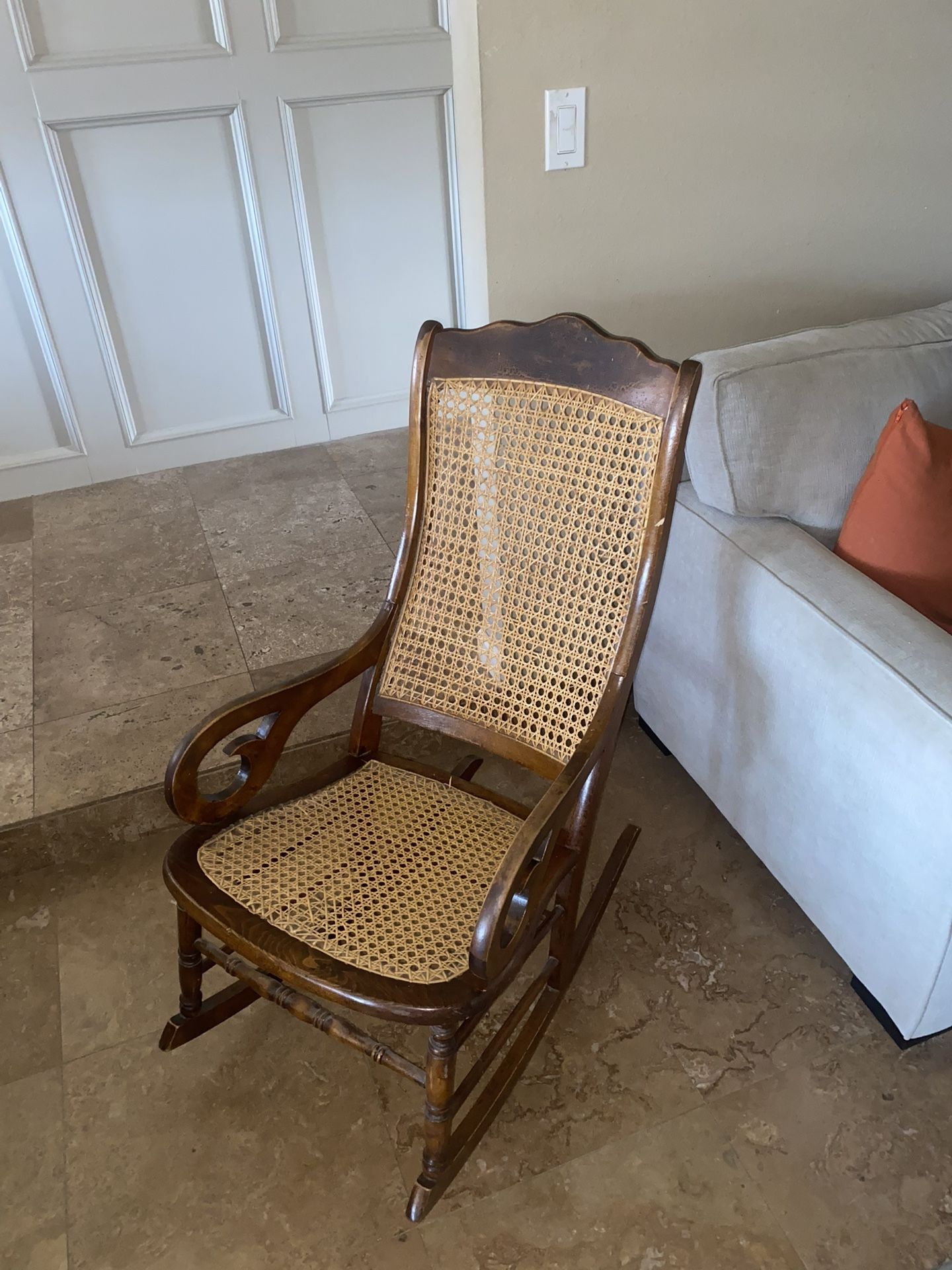 Vintage Cane Rocking Chair