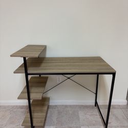 Metal-Base Wood Computer Desk