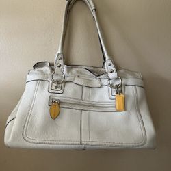 Coach White 13160 Stylish Leather Handbag 