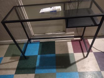 Black Metal and Glass Console Table