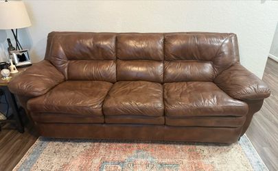 Brown Leather Sofa