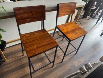 West Elm Rustic Solid Acacia Counter Stools – Set of 2