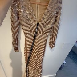 NWT Fashion Nova sequins v neck dress