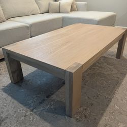 Terra Natural White Oak Wood 54" Rectangular Coffee Table