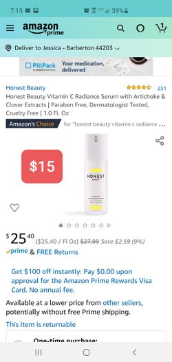 Honest Beauty Vitamin C Radiance Serum - 1.0 fl oz