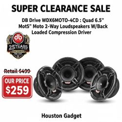 DB Drive WDX6MOTO-4CD : Quad 6.5" Moto 2-Way Loudspeakers W/Back Loaded Compression Driver