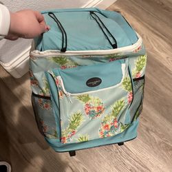Rolling Backpack Pineapple Print Cooler