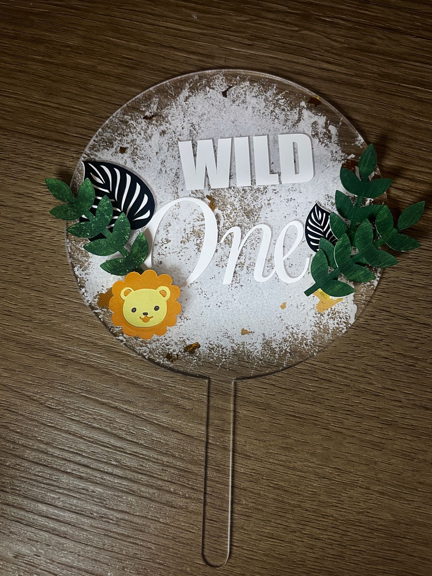 Handmade Acrylic Cake Topper- Wild One Theme
