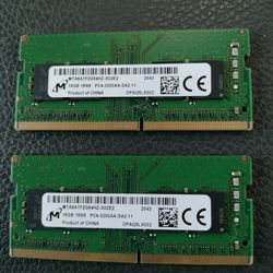 Micron DDR4 32GB KIT(Two 16gb Chips) 3200mhz Laptop RAM Memory