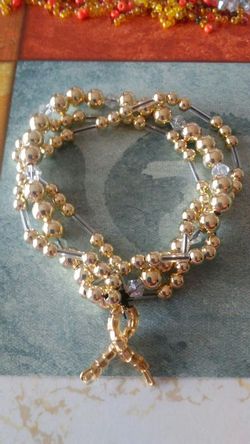 Handmade Childhood Cancer Awareness Bracelet