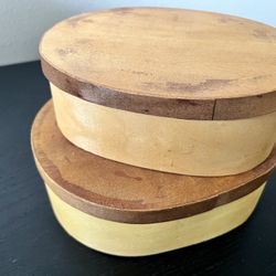 Two Wooden Storage Boxes – Oval